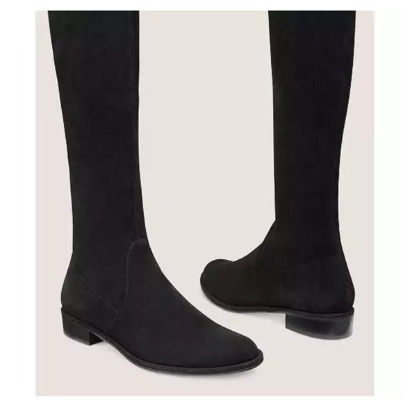 Stuart Weitzman Lowland Boot Stretch Suede Black, 7.5, Light Use - Picture 6 of 8